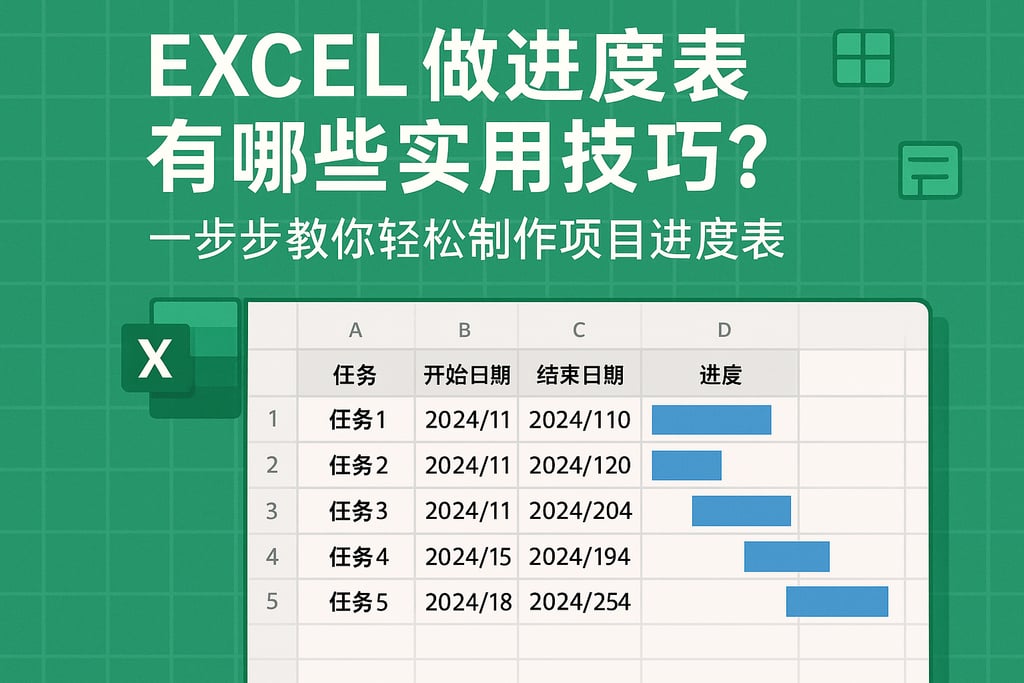 excel做进度表有哪些实用技巧？一步步教你轻松制作项目进度表