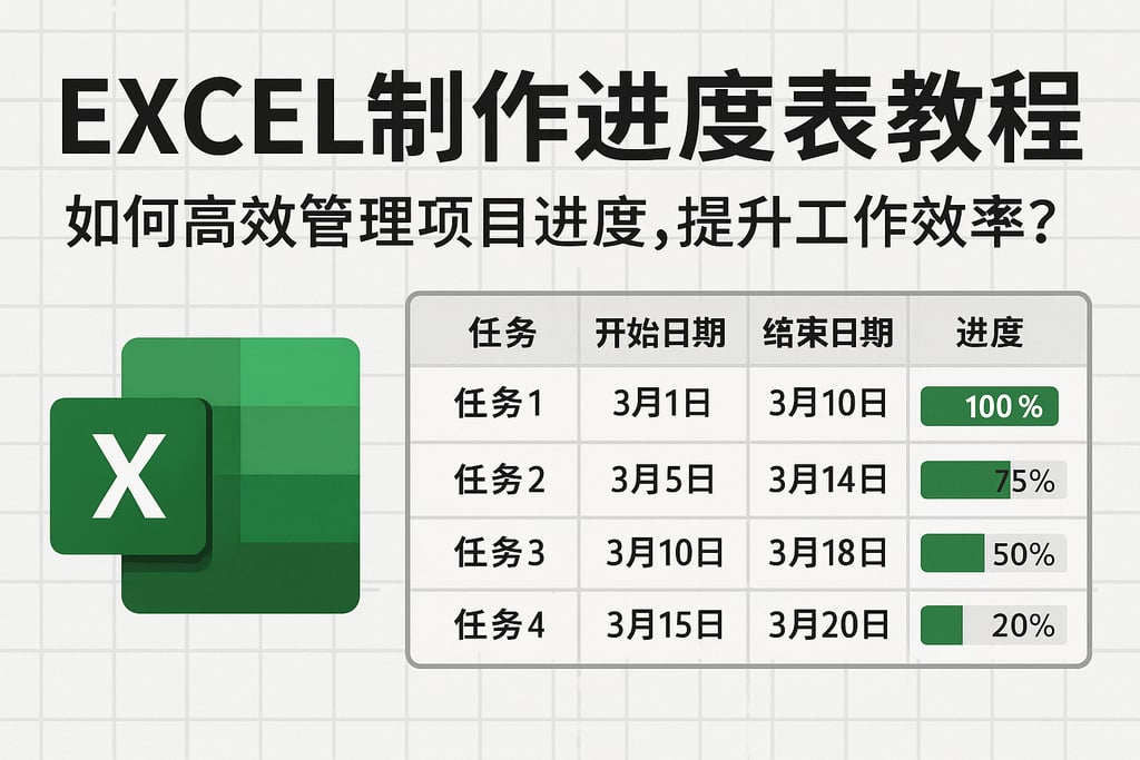 excel制作进度表教程：如何高效管理项目进度，提升工作效率？