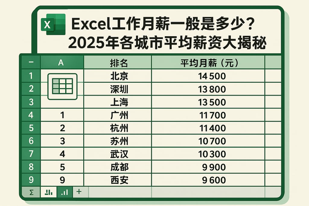 excel工作月薪一般是多少？2025年各城市平均薪资大揭秘