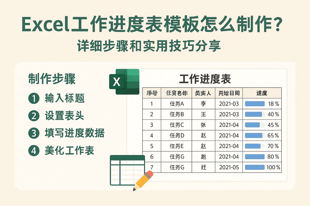 excel工作进度表模板怎么制作？详细步骤和实用技巧分享