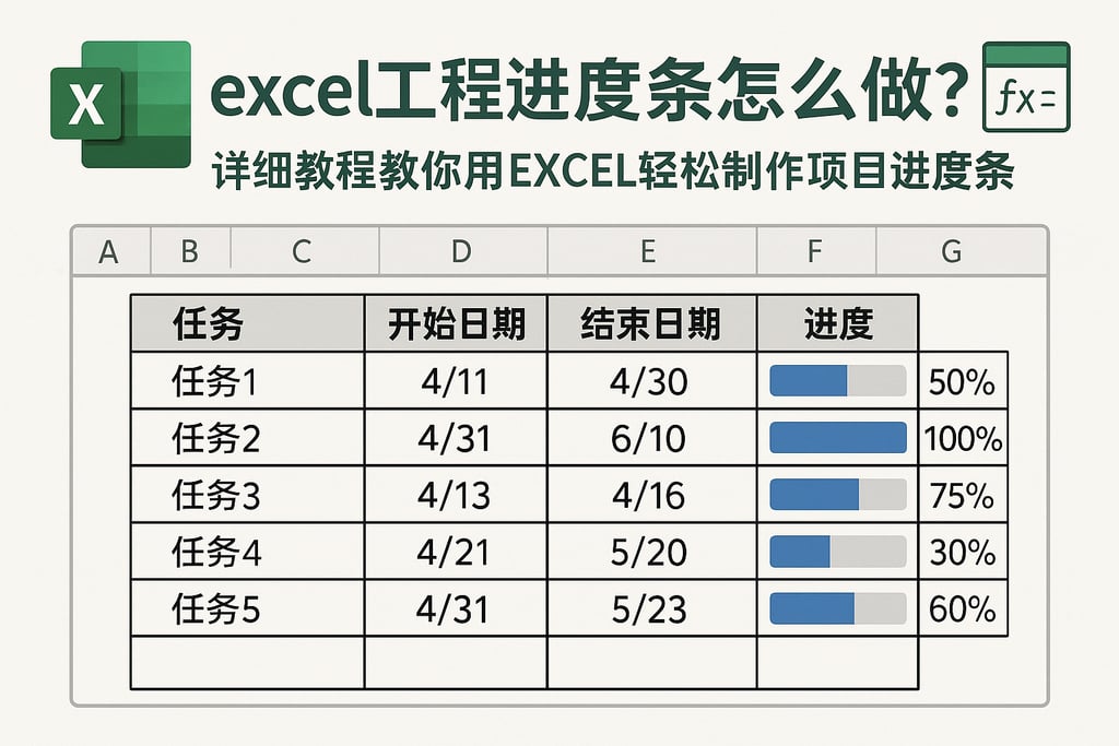 excel工程进度条怎么做？详细教程教你用EXCEL轻松制作项目进度条