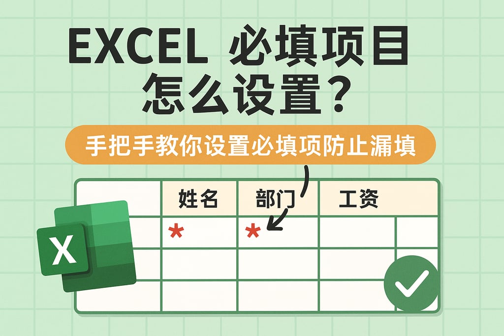 excel必填项目怎么设置？手把手教你设置必填项防止漏填