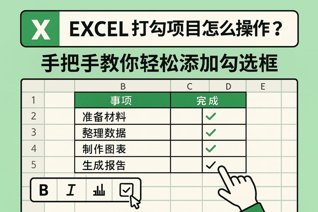 excel打勾项目怎么操作？手把手教你轻松添加勾选框