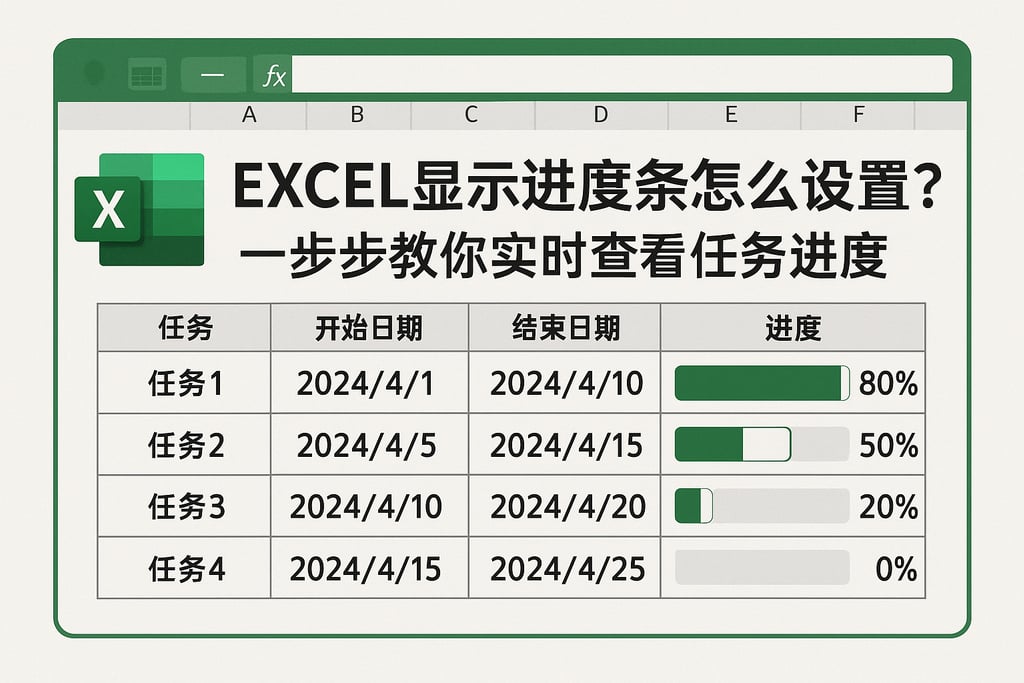 excel显示进度条怎么设置？一步步教你实时查看任务进度