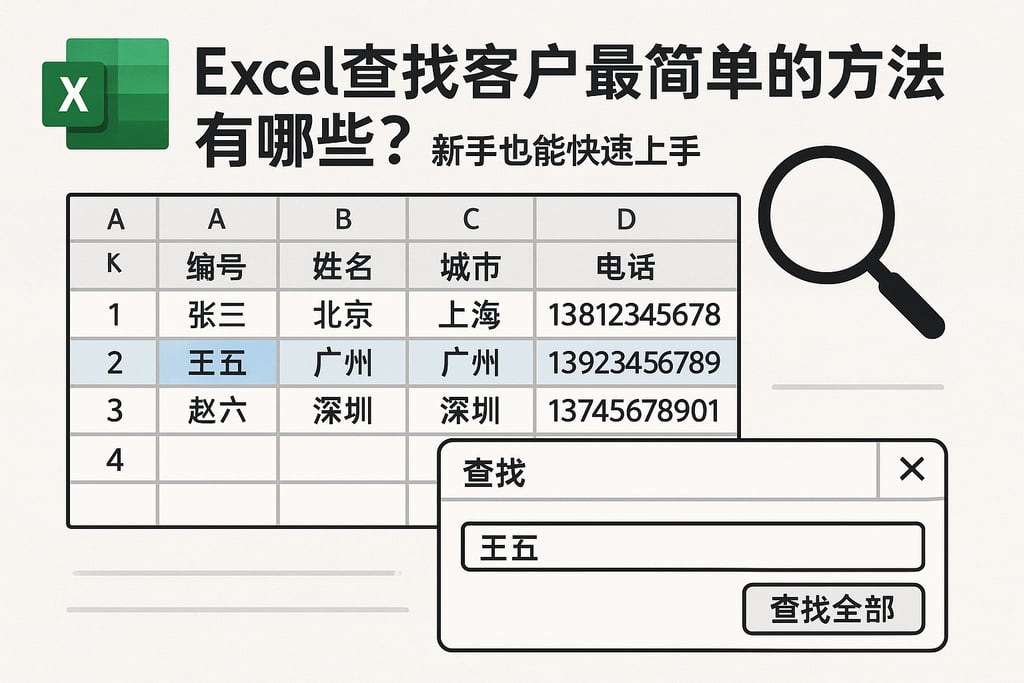 excel查找客户最简单的方法有哪些？新手也能快速上手