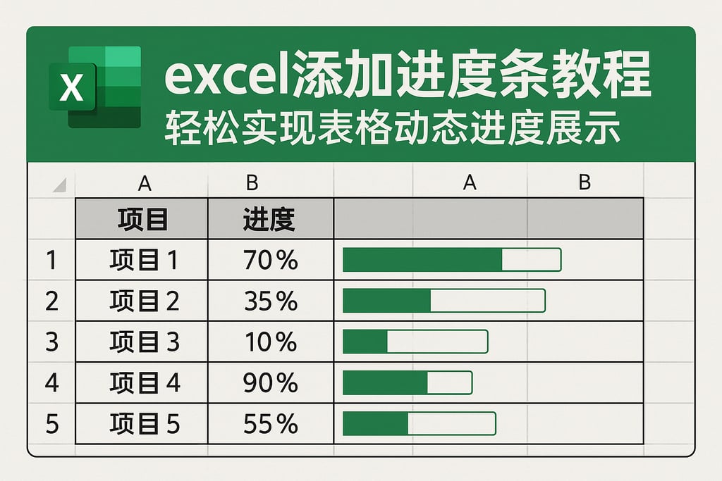 excel添加进度条教程，轻松实现表格动态进度展示