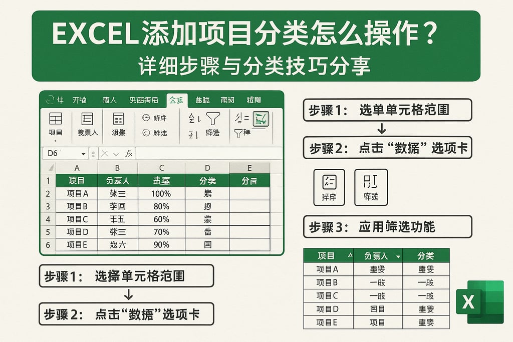 excel添加项目分类怎么操作？详细步骤与分类技巧分享