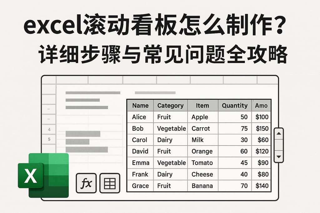 excel滚动看板怎么制作？详细步骤与常见问题全攻略