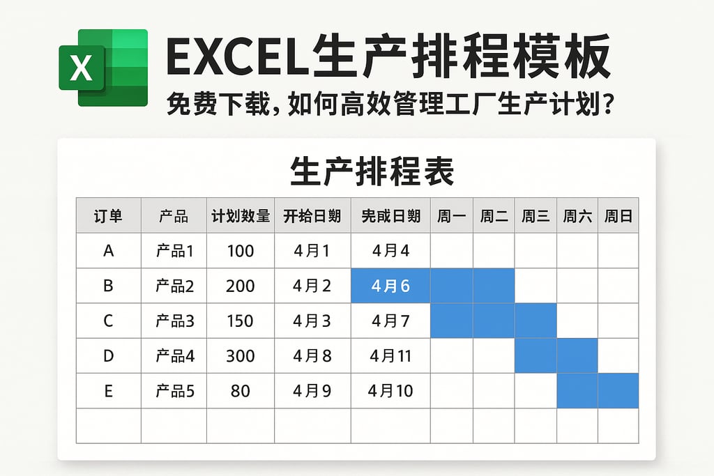 excel生产排程模板免费下载，如何高效管理工厂生产计划？