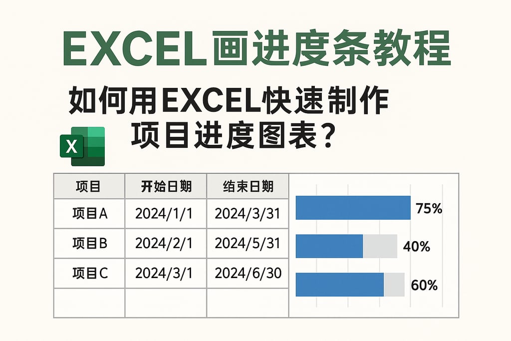 excel画进度条教程，如何用excel快速制作项目进度图表？