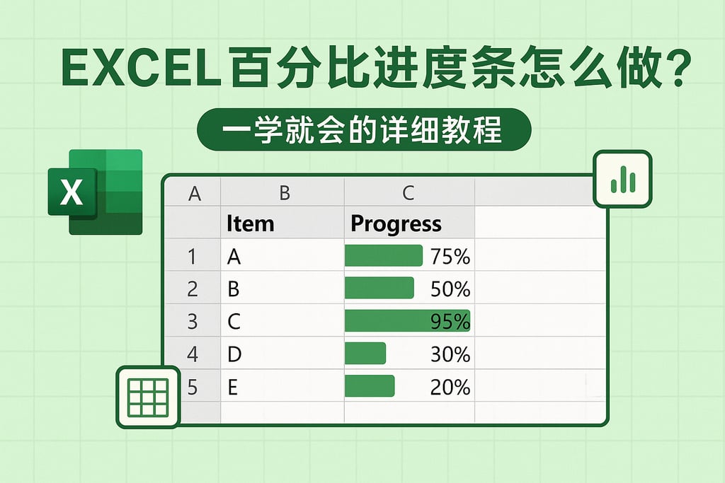 excel百分比进度条怎么做？一学就会的详细教程