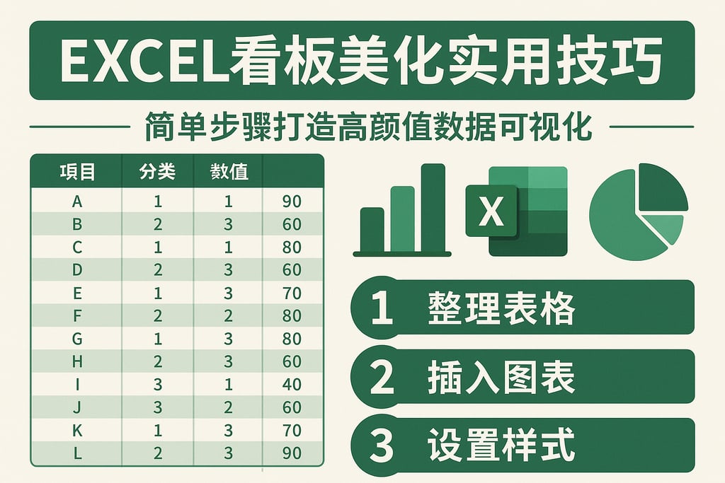 excel看板美化实用技巧，简单步骤打造高颜值数据可视化