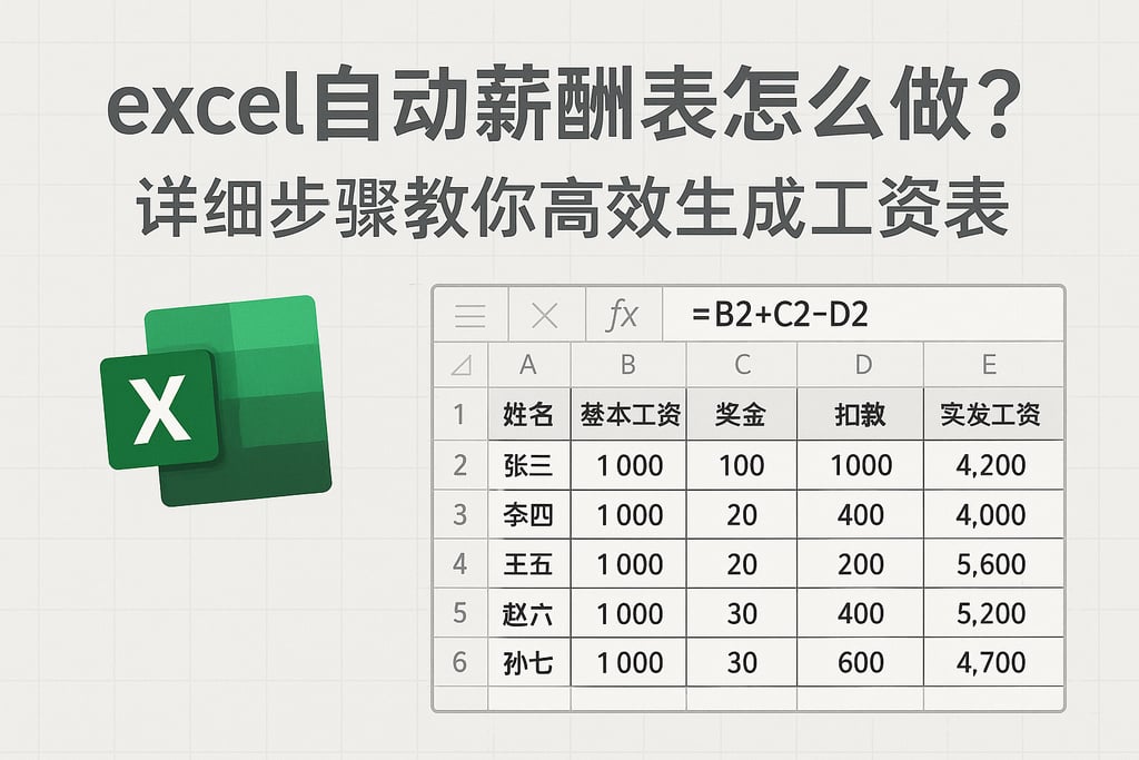 excel自动薪酬表怎么做？详细步骤教你高效生成工资表