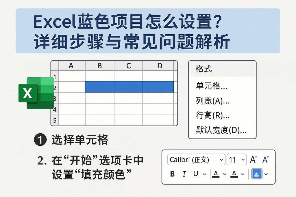 excel蓝色项目怎么设置？详细步骤与常见问题解析