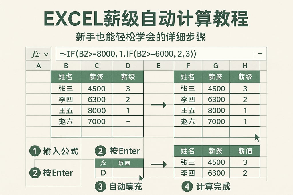 excel薪级自动计算教程，新手也能轻松学会的详细步骤