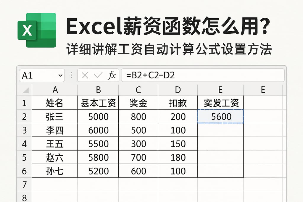 excel薪资函数怎么用？详细讲解工资自动计算公式设置方法
