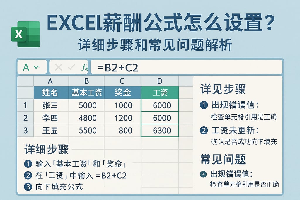 excel薪酬公式怎么设置？详细步骤和常见问题解析