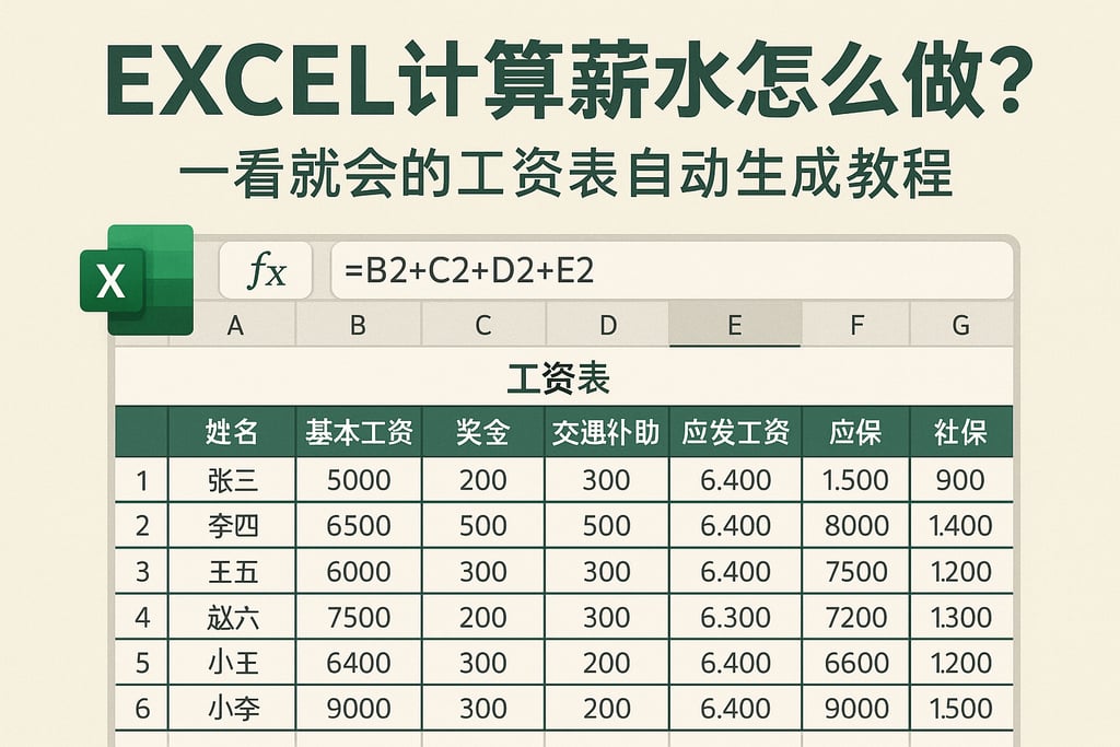 excel计算薪水怎么做？一看就会的工资表自动生成教程