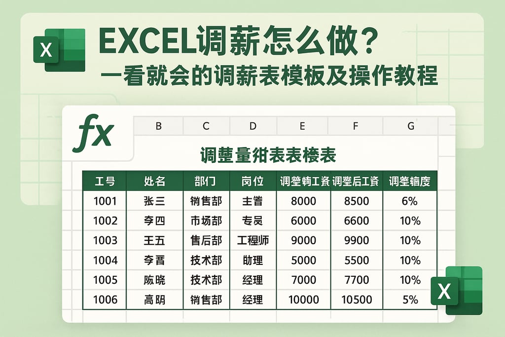 excel调薪怎么做？一看就会的调薪表模板及操作教程