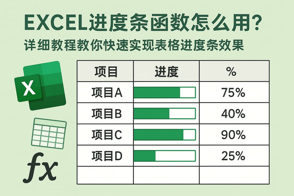 excel进度条函数怎么用？详细教程教你快速实现表格进度条效果