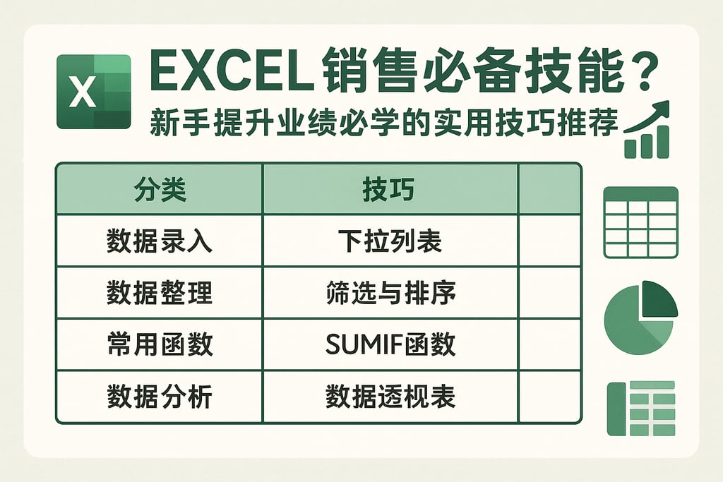 excel销售必备技能有哪些？新手提升业绩必学的实用技巧推荐