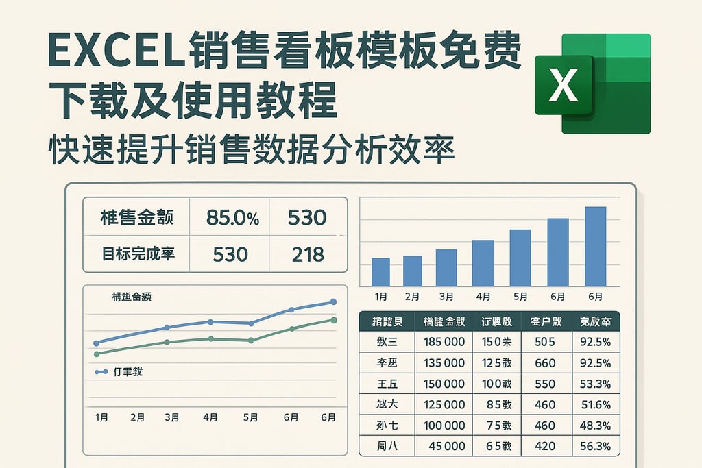 excel销售看板模板免费下载及使用教程，快速提升销售数据分析效率