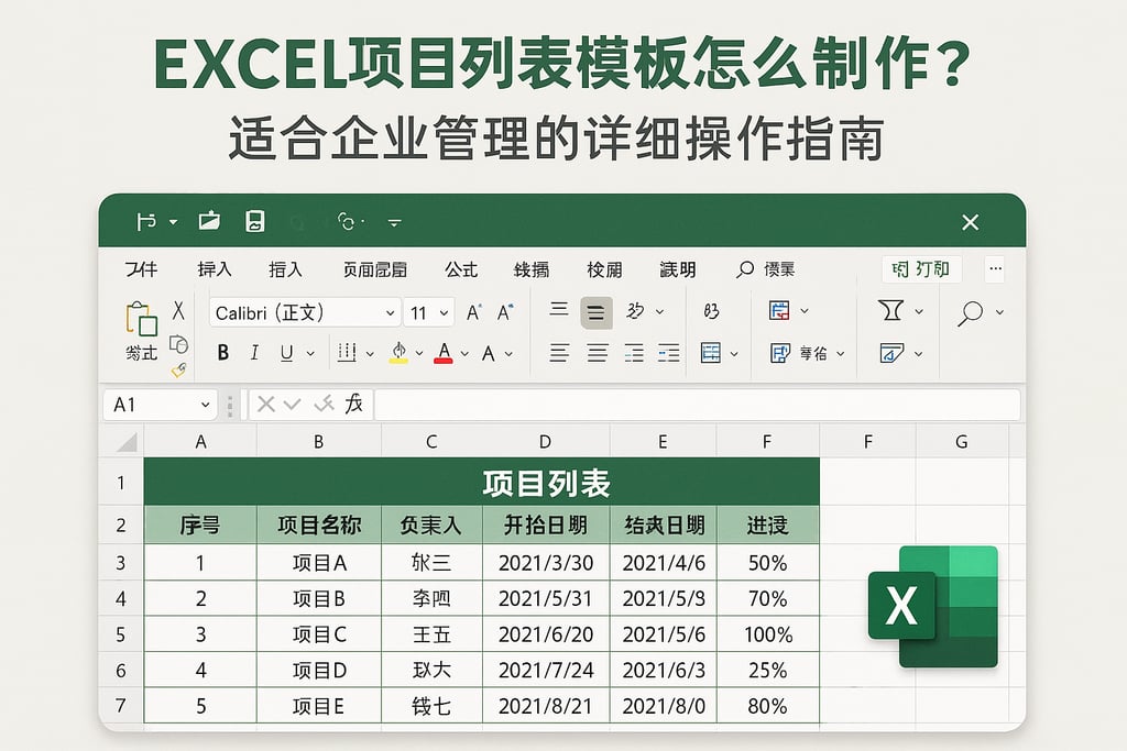 excel项目列表模板怎么制作？适合企业管理的详细操作指南