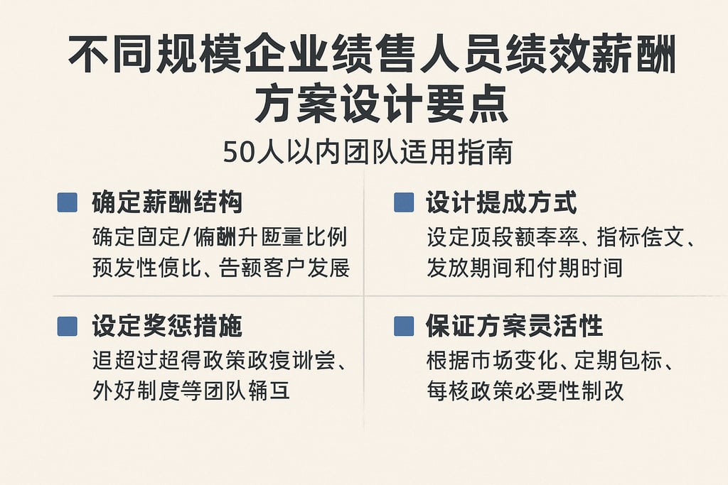 不同规模企业销售人员绩效薪酬方案设计要点，50人以内团队适用指南