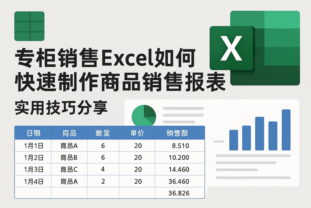 专柜销售excel如何快速制作商品销售报表，实用技巧分享