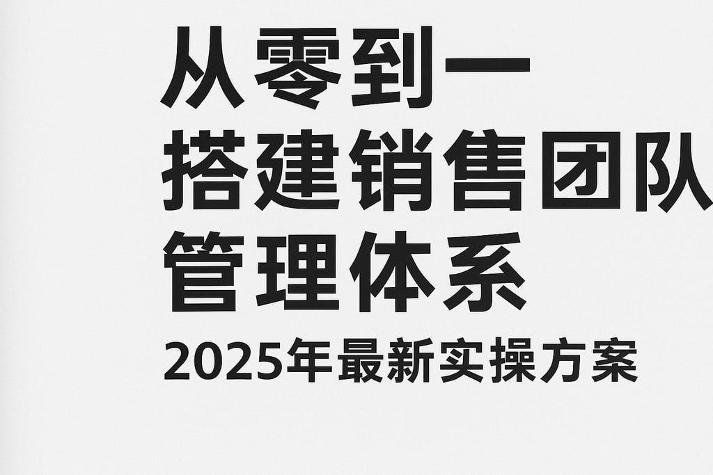 从零到一搭建销售团队管理体系，2025年最新实操方案