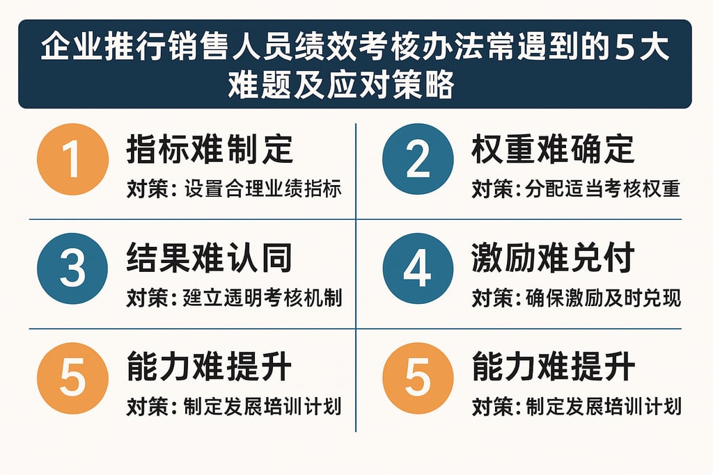 企业推行销售人员绩效考核办法常遇到的5大难题及应对策略