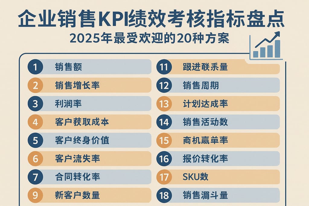 企业销售kpi绩效考核指标盘点，2025年最受欢迎的20种方案