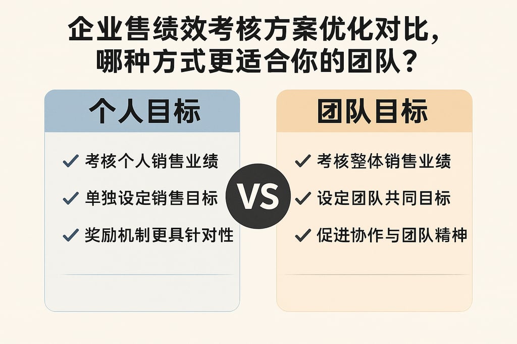 企业销售绩效考核方案优化对比，哪种方式更适合你的团队？