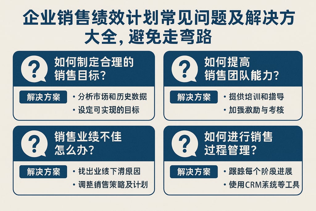 企业销售绩效计划常见问题及解决方案大全，避免走弯路
