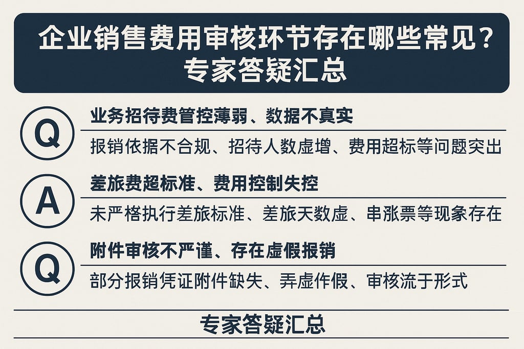 企业销售费用审核环节存在哪些常见问题？专家答疑汇总