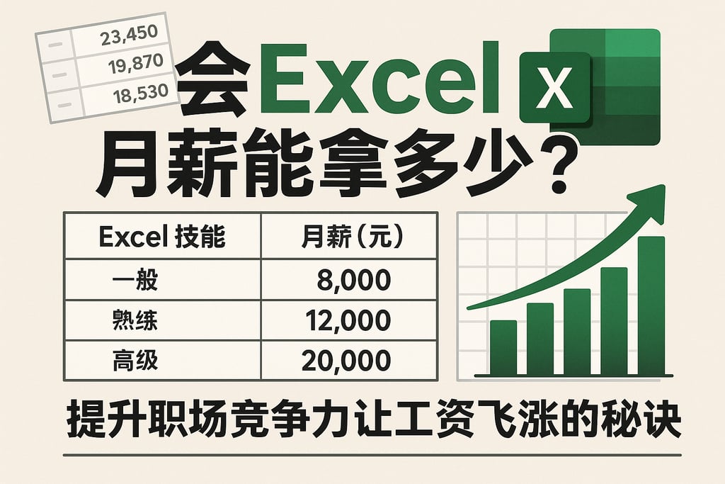 会Excel月薪能拿多少？提升职场竞争力让工资飞涨的秘诀