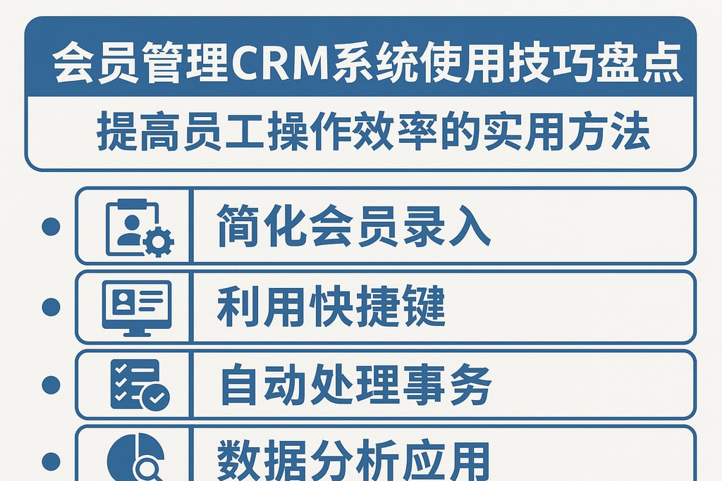 会员管理CRM系统使用技巧盘点，提高员工操作效率的实用方法