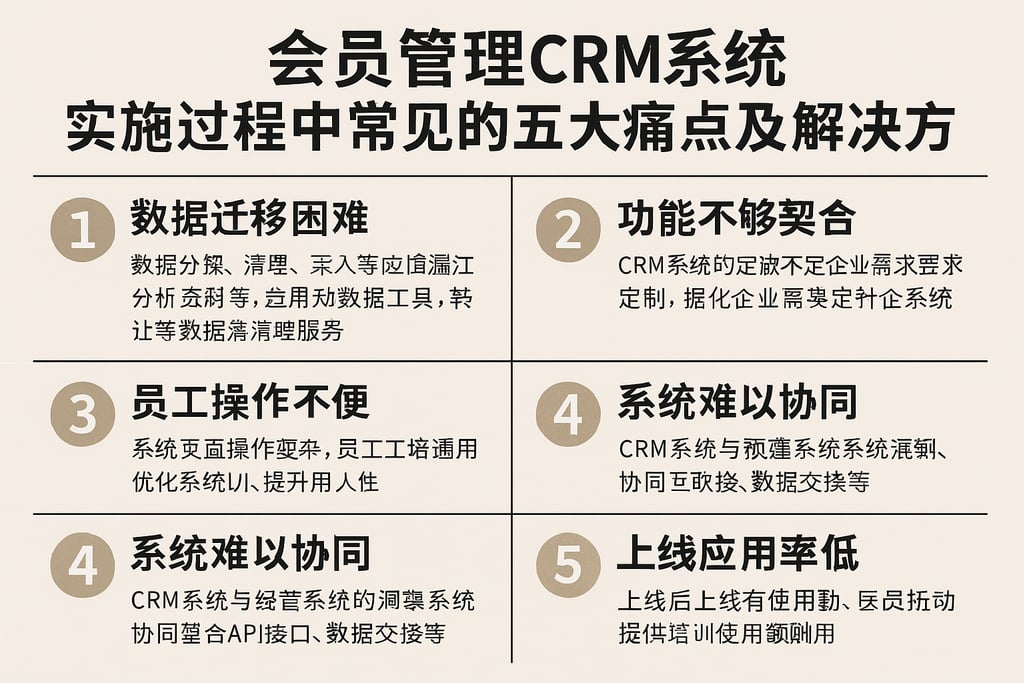 会员管理CRM系统实施过程中常见的五大痛点及解决方案