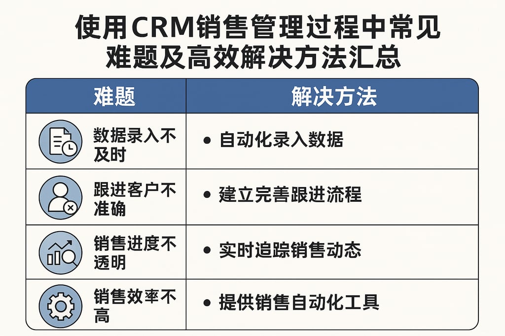 使用CRM销售管理过程中常见难题及高效解决方法汇总