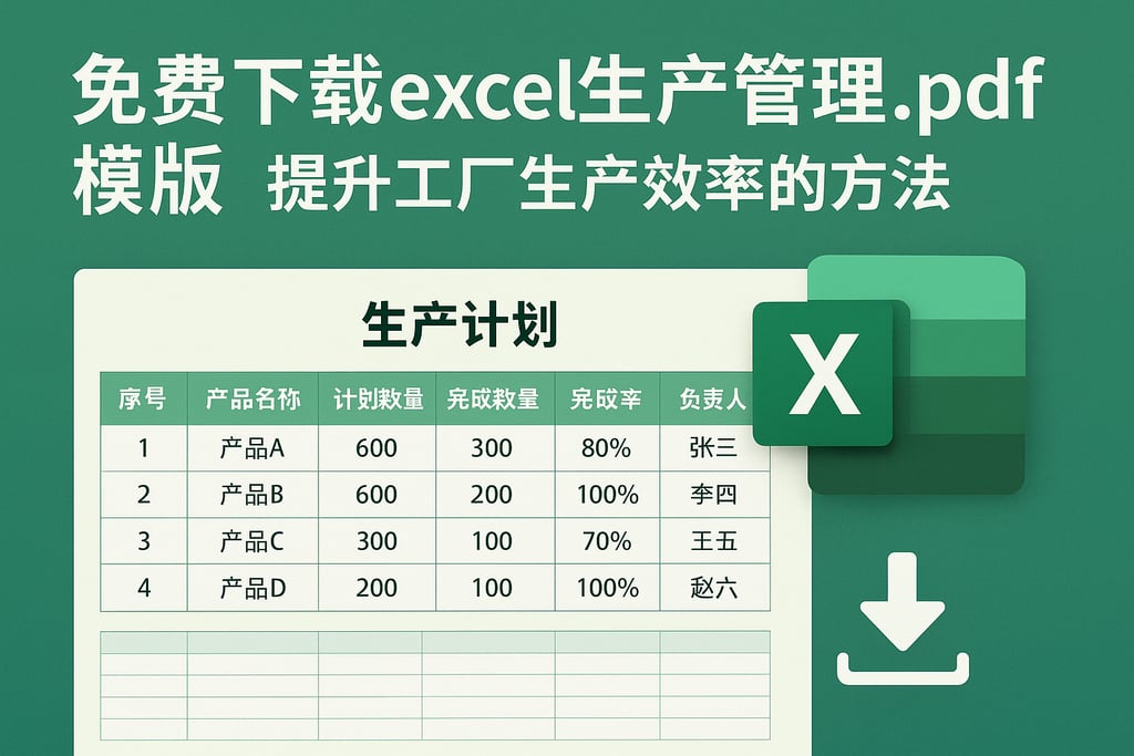 免费下载excel生产管理.pdf模板，提升工厂生产效率的方法