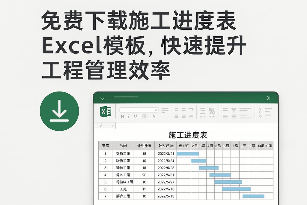 免费下载施工进度表excel模板，快速提升工程管理效率