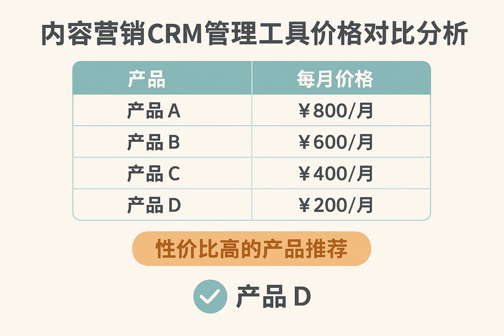 内容营销CRM管理工具价格对比分析，性价比高的产品推荐