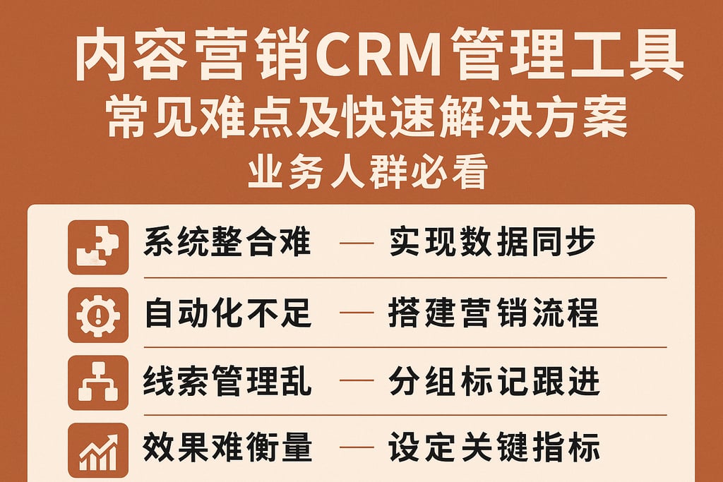 内容营销CRM管理工具常见难点及快速解决方案，业务人群必看