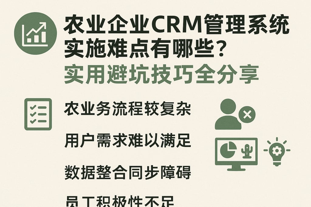 农业企业CRM管理系统实施难点有哪些？实用避坑技巧全分享