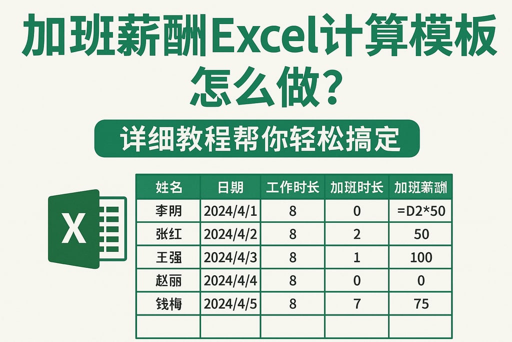 加班薪酬excel计算模板怎么做？详细教程帮你轻松搞定