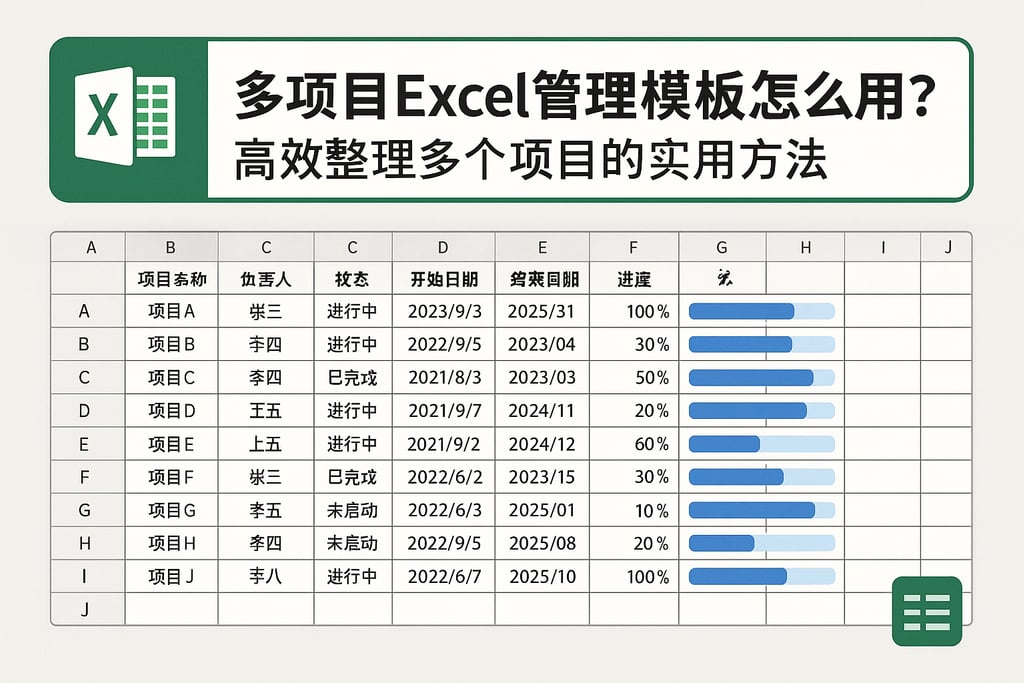 多项目Excel管理模板怎么用？高效整理多个项目的实用方法