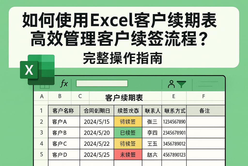 如何使用Excel客户续期表高效管理客户续签流程？完整操作指南