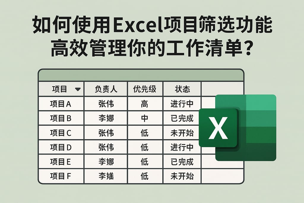 如何使用Excel项目筛选功能高效管理你的工作清单？