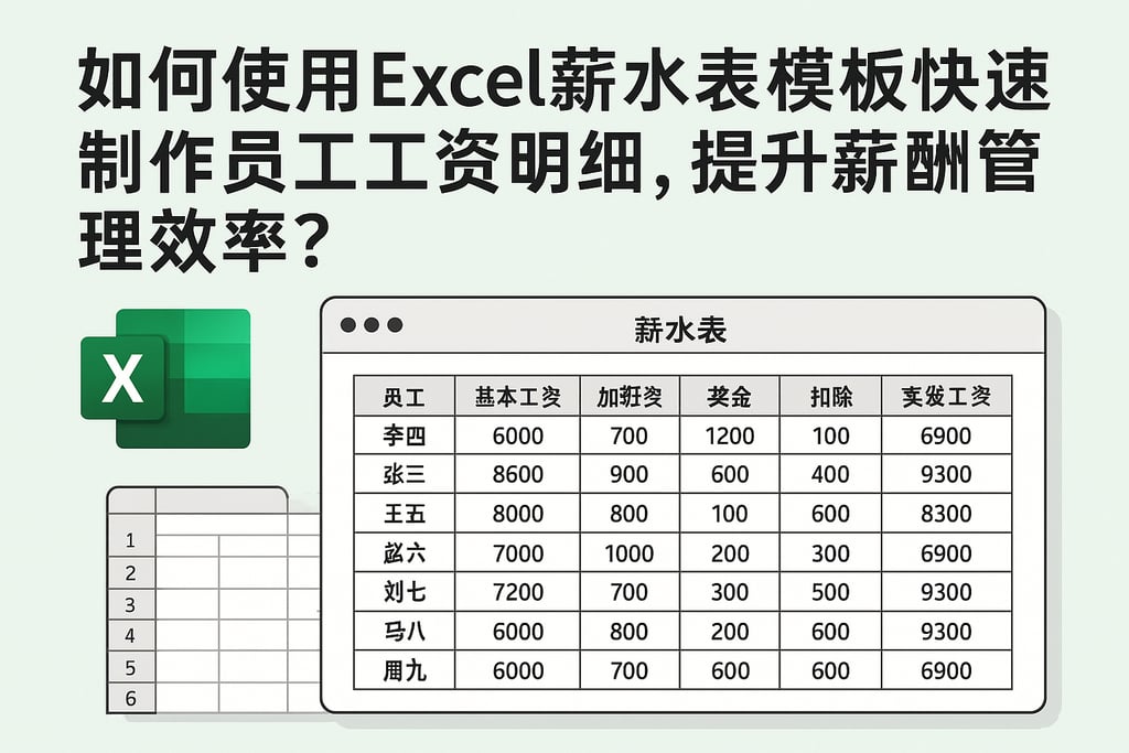 如何使用excel薪水表模板快速制作员工工资明细，提升薪酬管理效率？