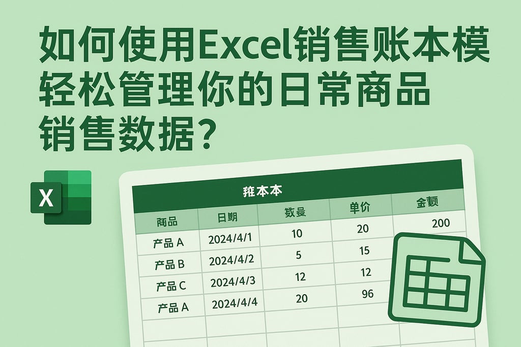 如何使用excel销售账本模板轻松管理你的日常商品销售数据？